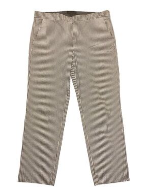 Banana Republic Hampton Striped Pants Size 10 Slim Tailored White Blue